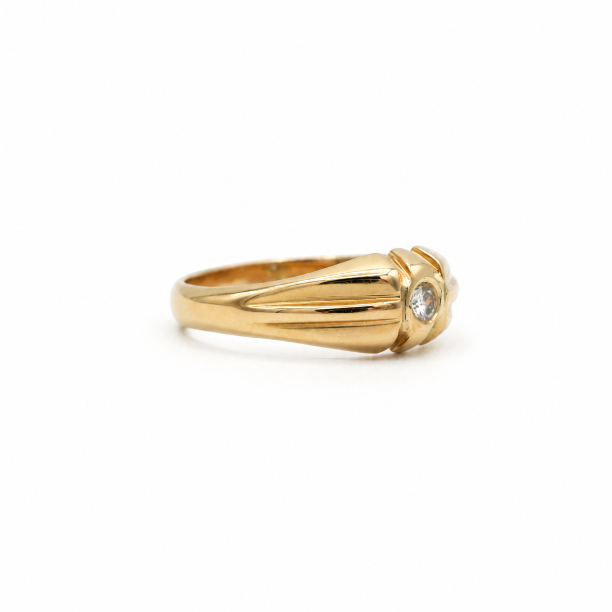Bague Jonc - Or jaune - Diamant 0,10 carat