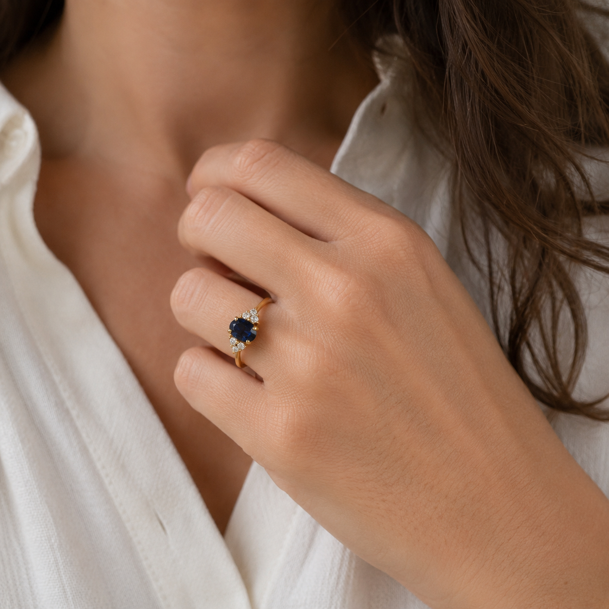 Bague Vintage - Saphir et Diamants