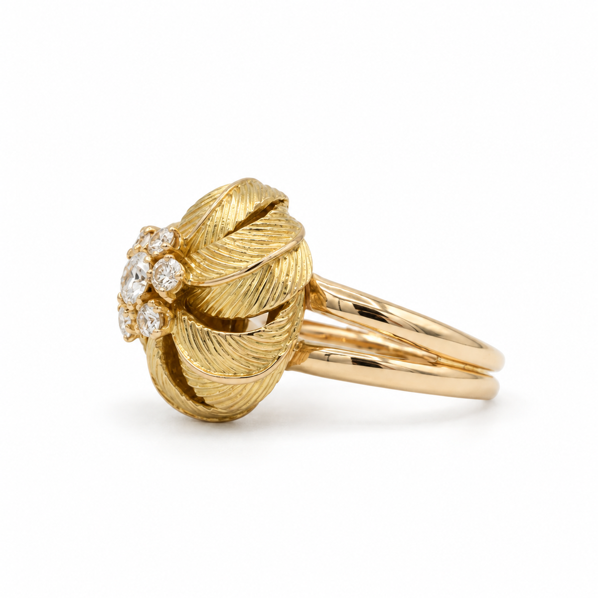 Bague Fleur - Or jaune - Diamants 0,50 carat