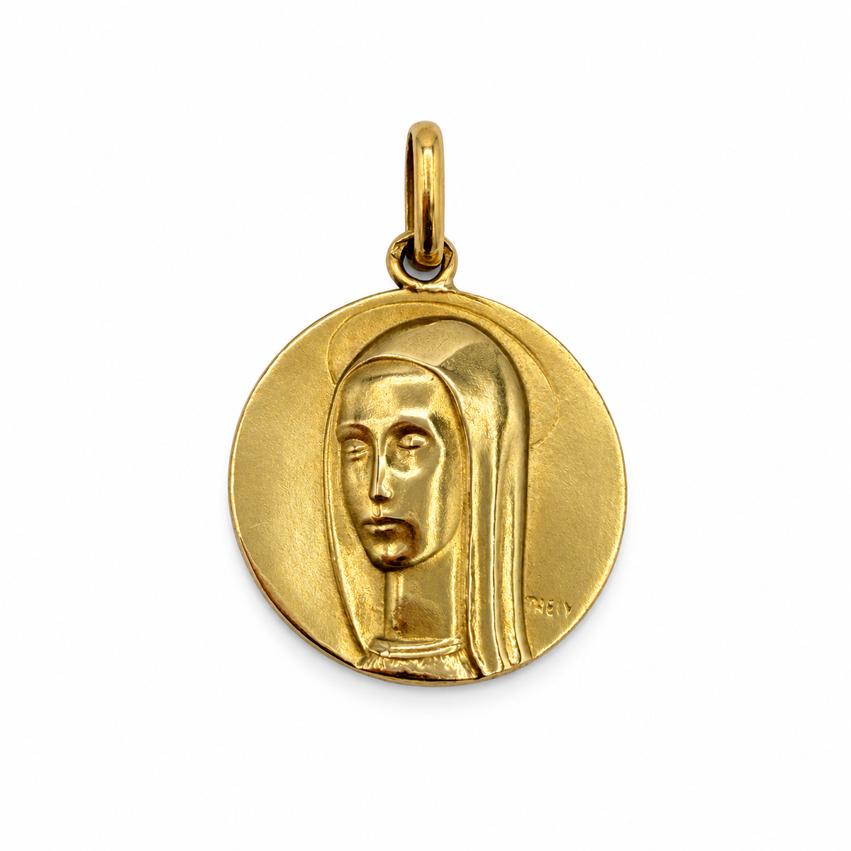 Médaille or jaune Vierge Marie signée Trécy