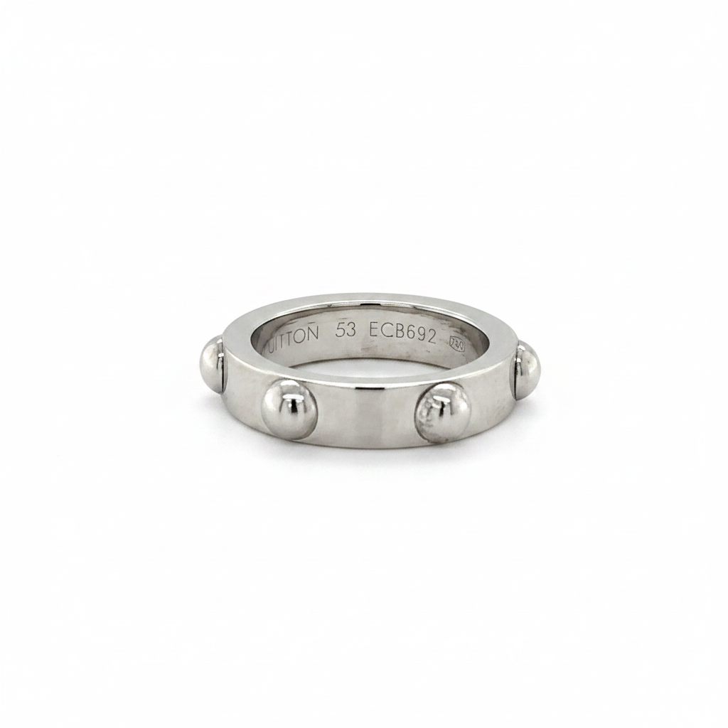 Louis Vuitton - Bague Clous Or blanc