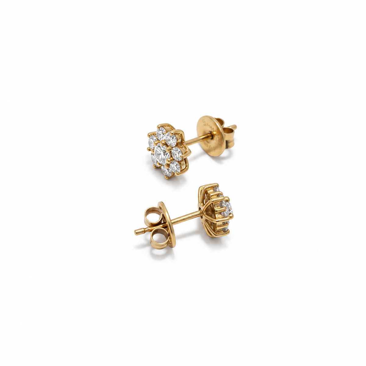 Boucles d’Oreilles Marguerite - Or jaune - Diamants