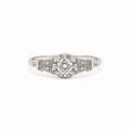 Art déco - Bague Or blanc - Diamants