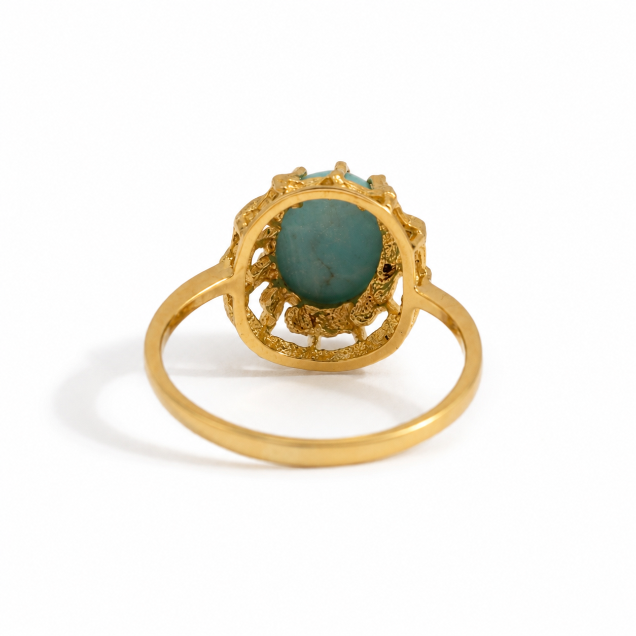 Bague - Or jaune - Cabochon turquoise