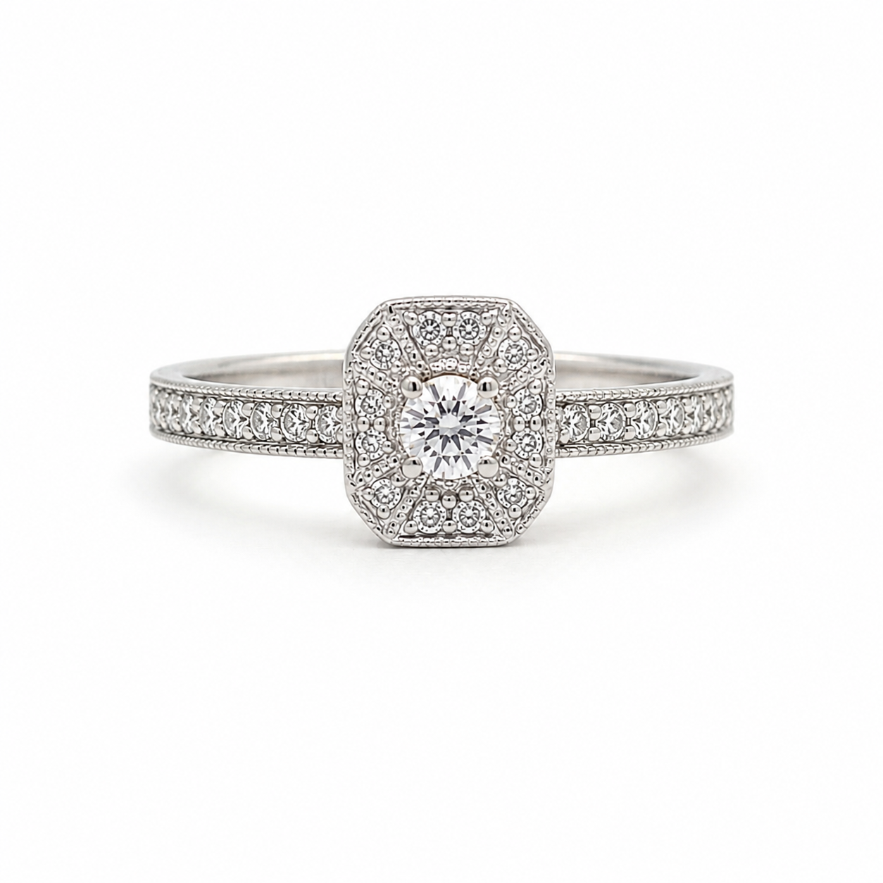 Bague de Fiancaille - Or blanc et Diamants
