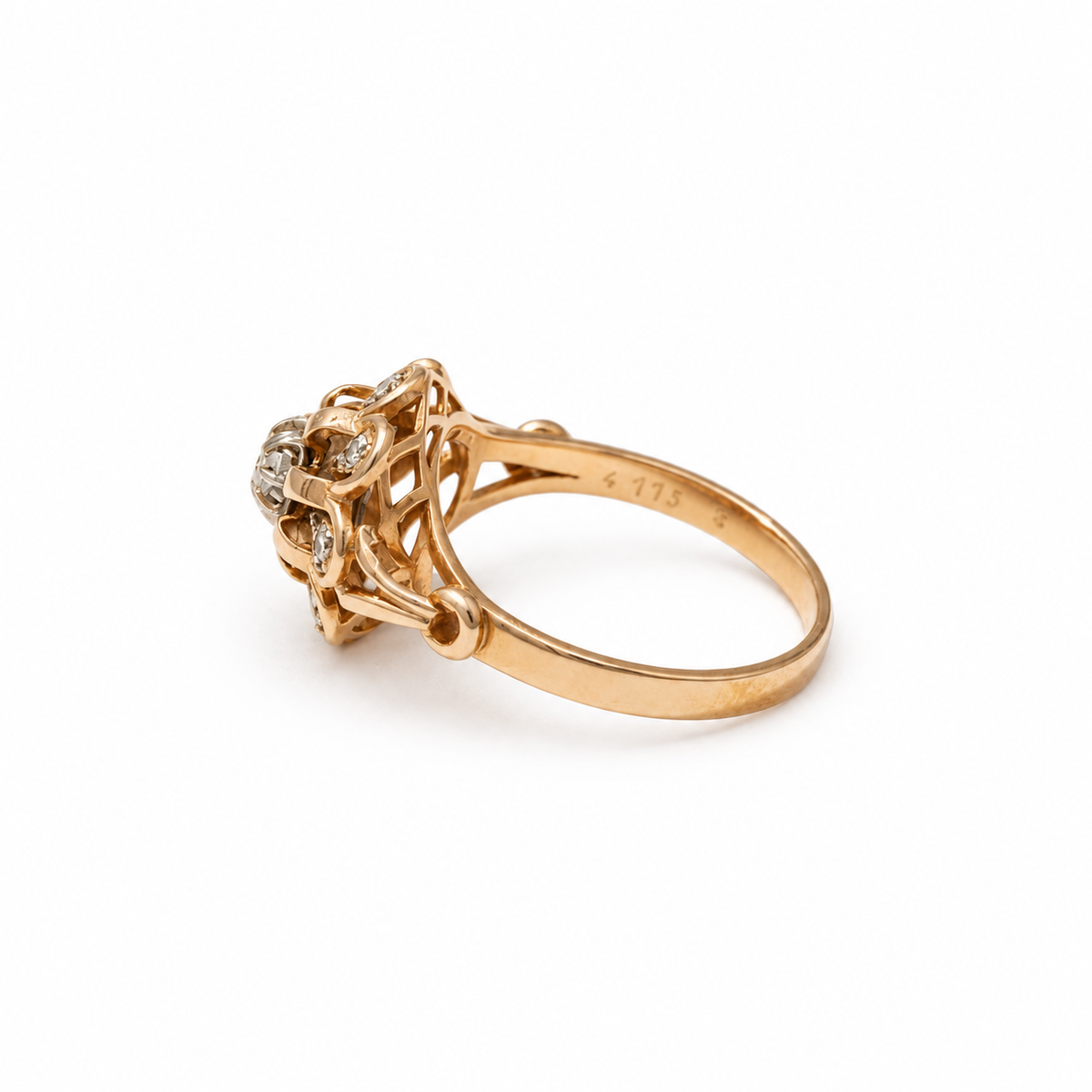 Daisy Tank Ring - Rose Gold - Diamonds
