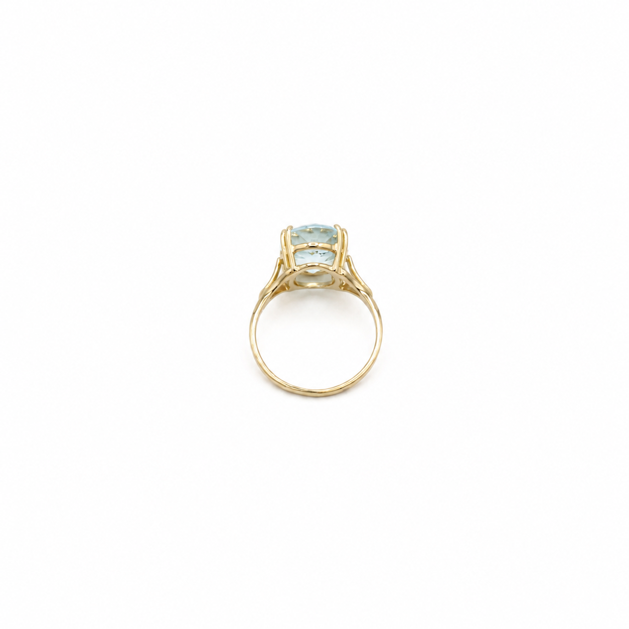Bague Or jaune - Aiguë Marine