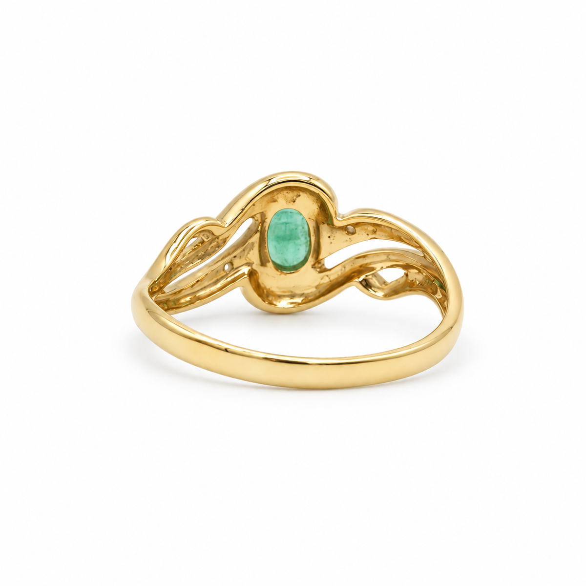 Bague Or Jaune et Blanc Emeraude 0,30 carat