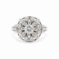 Bague Marguerite Or blanc et diamants