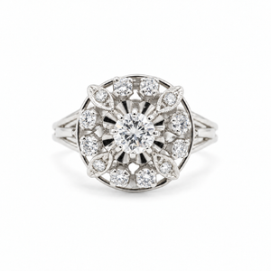 Bague Marguerite Or blanc et diamants