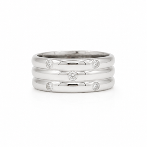 Bague Bandeau - Or blanc et Diamants