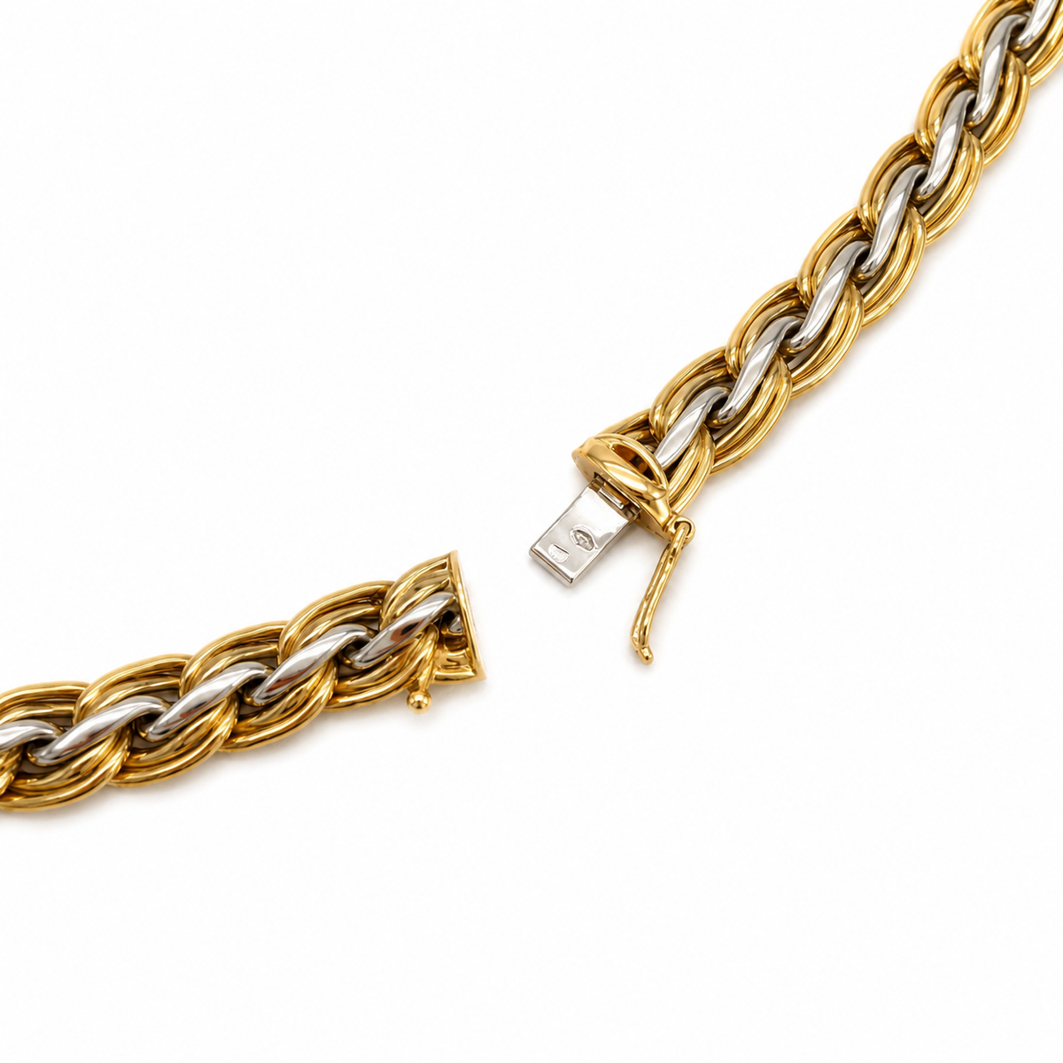Collier Vintage - Or jaune et Blanc