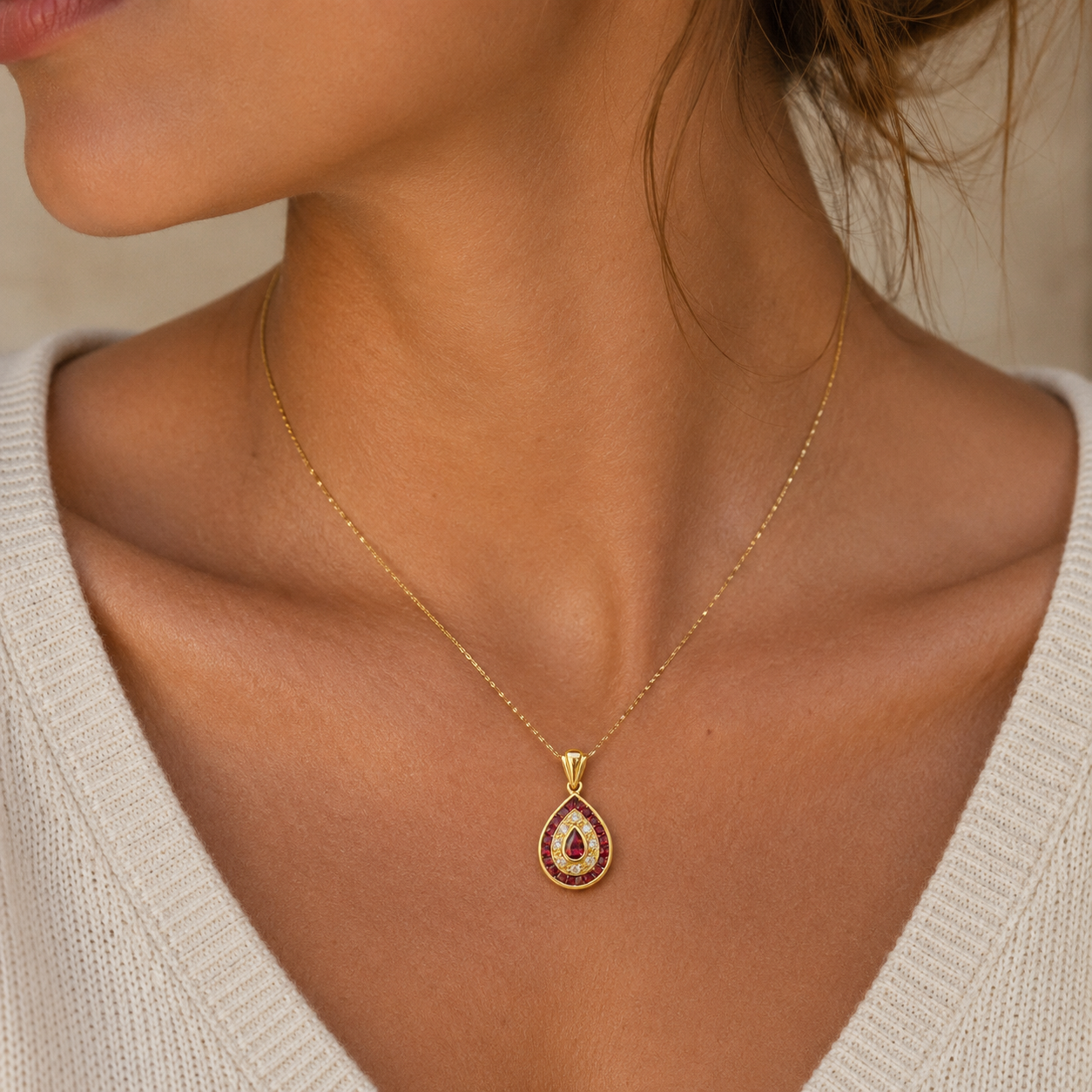 Pendentif - Forme goutte - Or Jaune