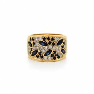 Bague Bandeau - Or jaune et Saphirs