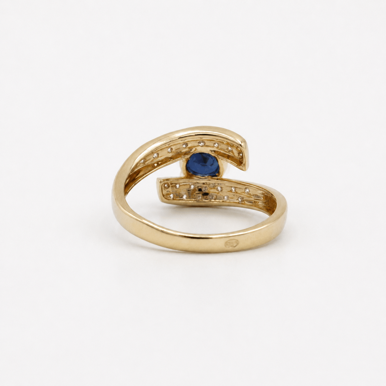 Bague Vintage - Or jaune Saphir et Diamants