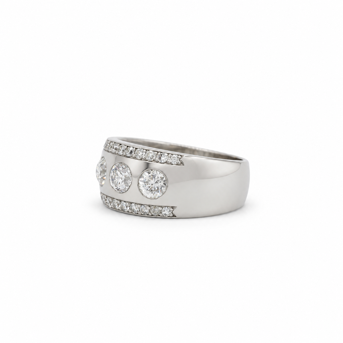 Bague Trilogie Platine et Diamants
