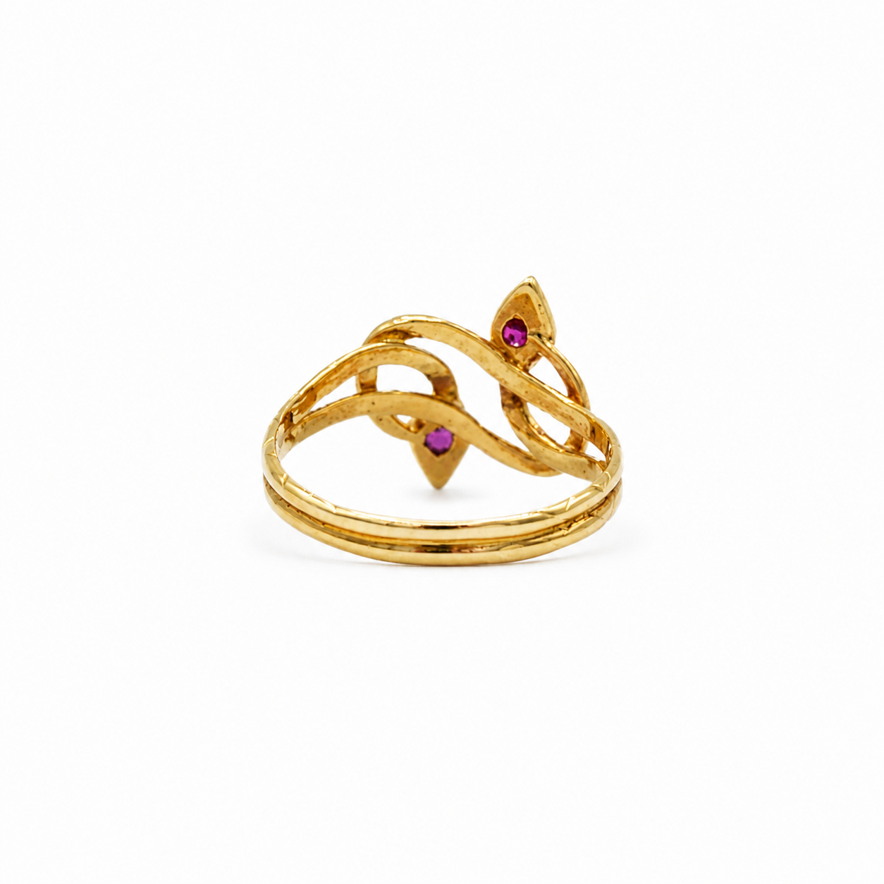 Bague Serpent Or jaune - Rubis