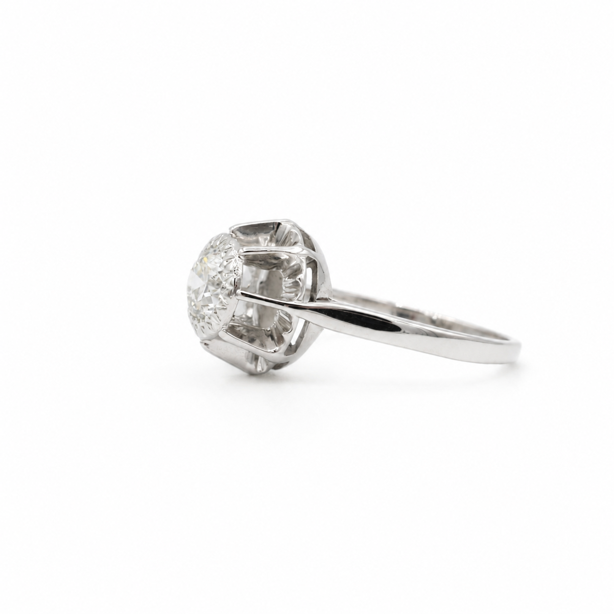 Bague Vintage - Or blanc et Diamant 0,78 carat