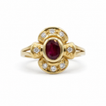 Bague Vintage - Or jaune Rubis et Diamants
