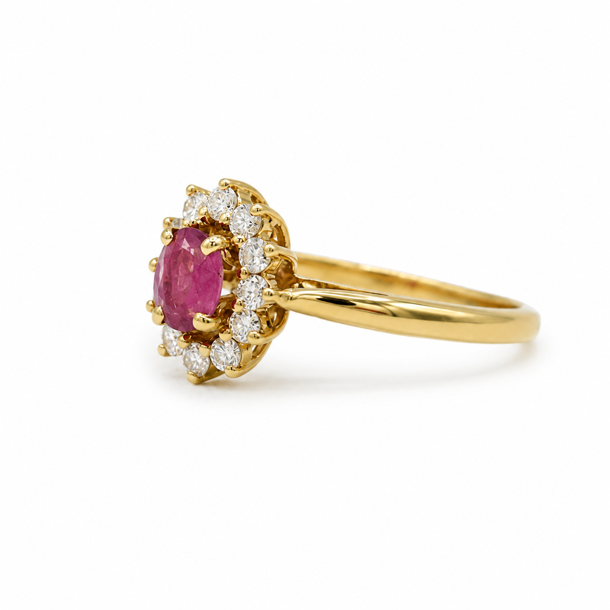 Bague Marguerite - Or jaune - Rubis et Diamants