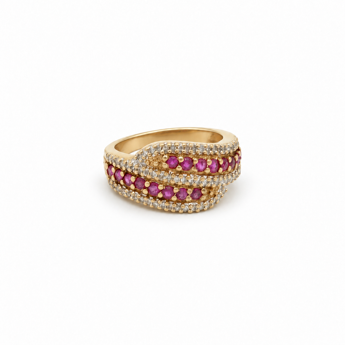 Bague Toi & Moi - Or jaune - Rubis et Diamants