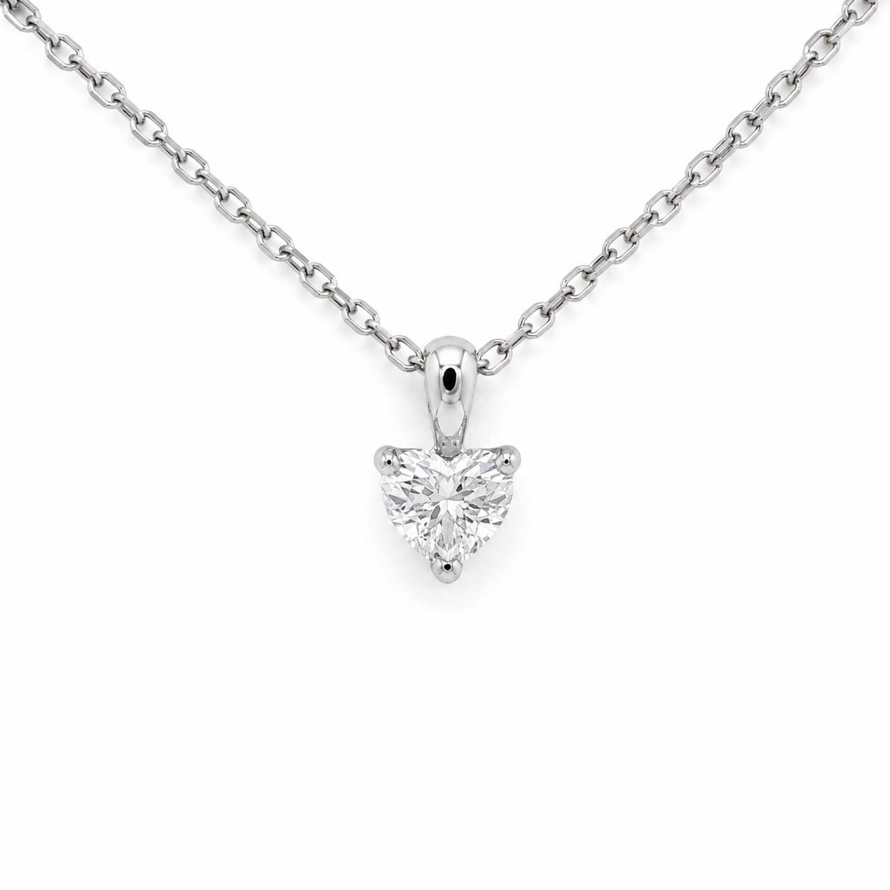 Collier Pendentif Coeur - Or blanc et Diamant