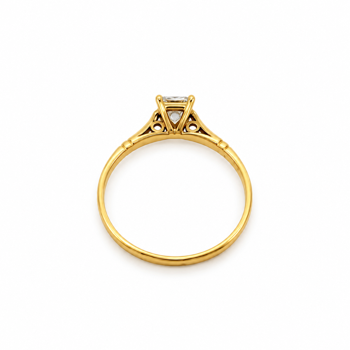 Solitaire Or jaune et Diamant