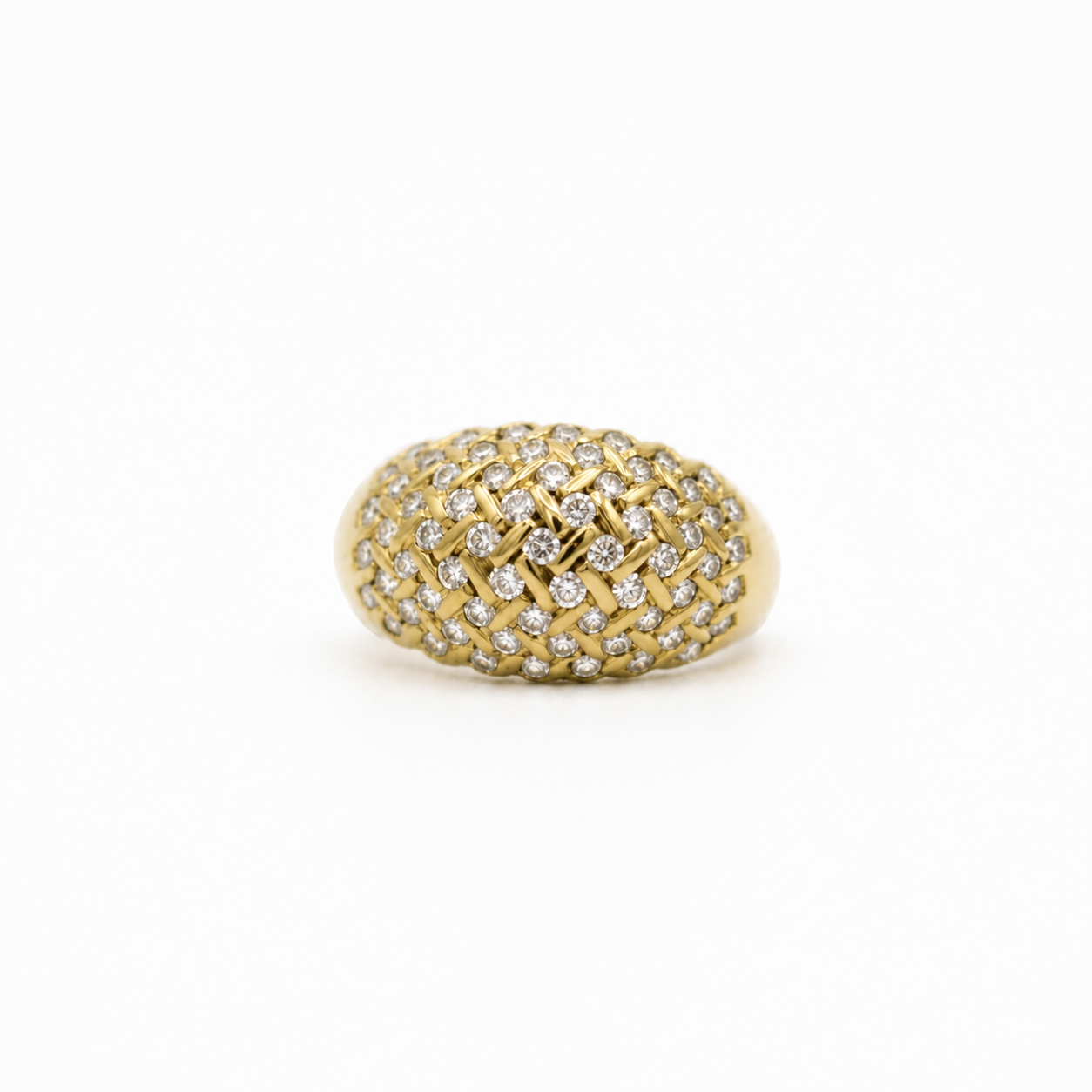 Bague Dôme - Or Jaune et Diamants