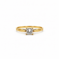 Solitaire Or jaune et Diamant
