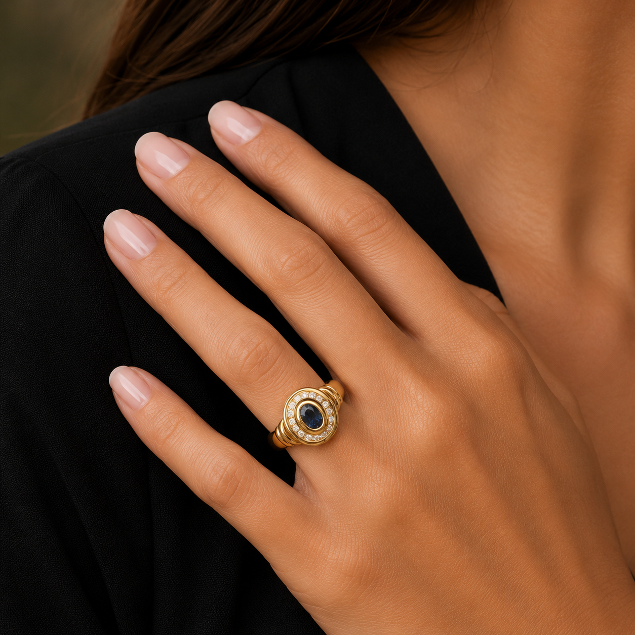 Bague Or jaune - Saphir et Diamants