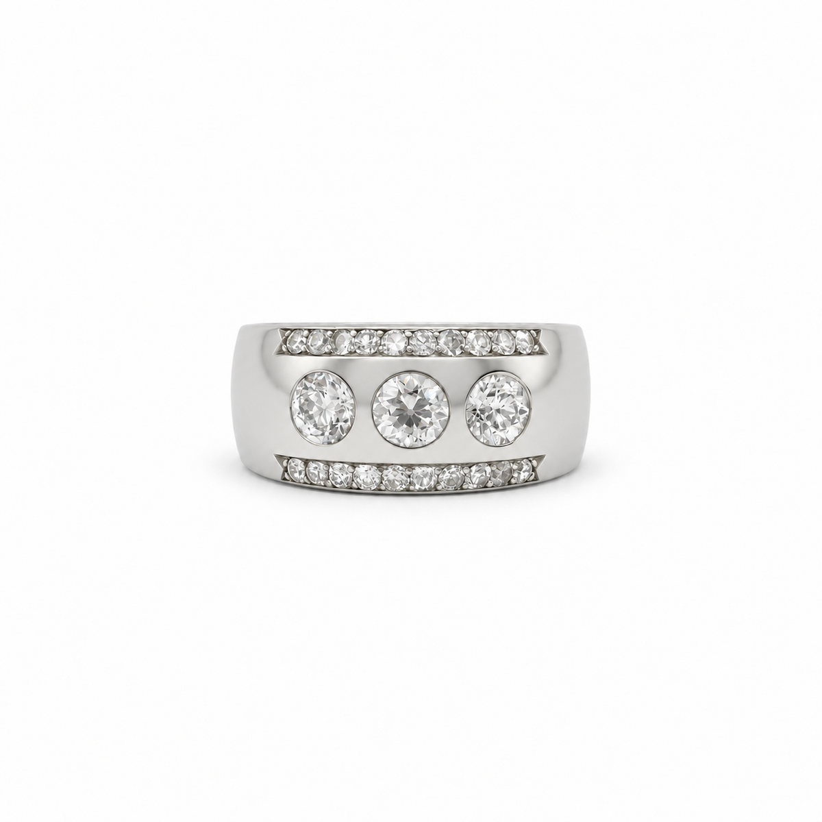 Bague Trilogie Platine et Diamants