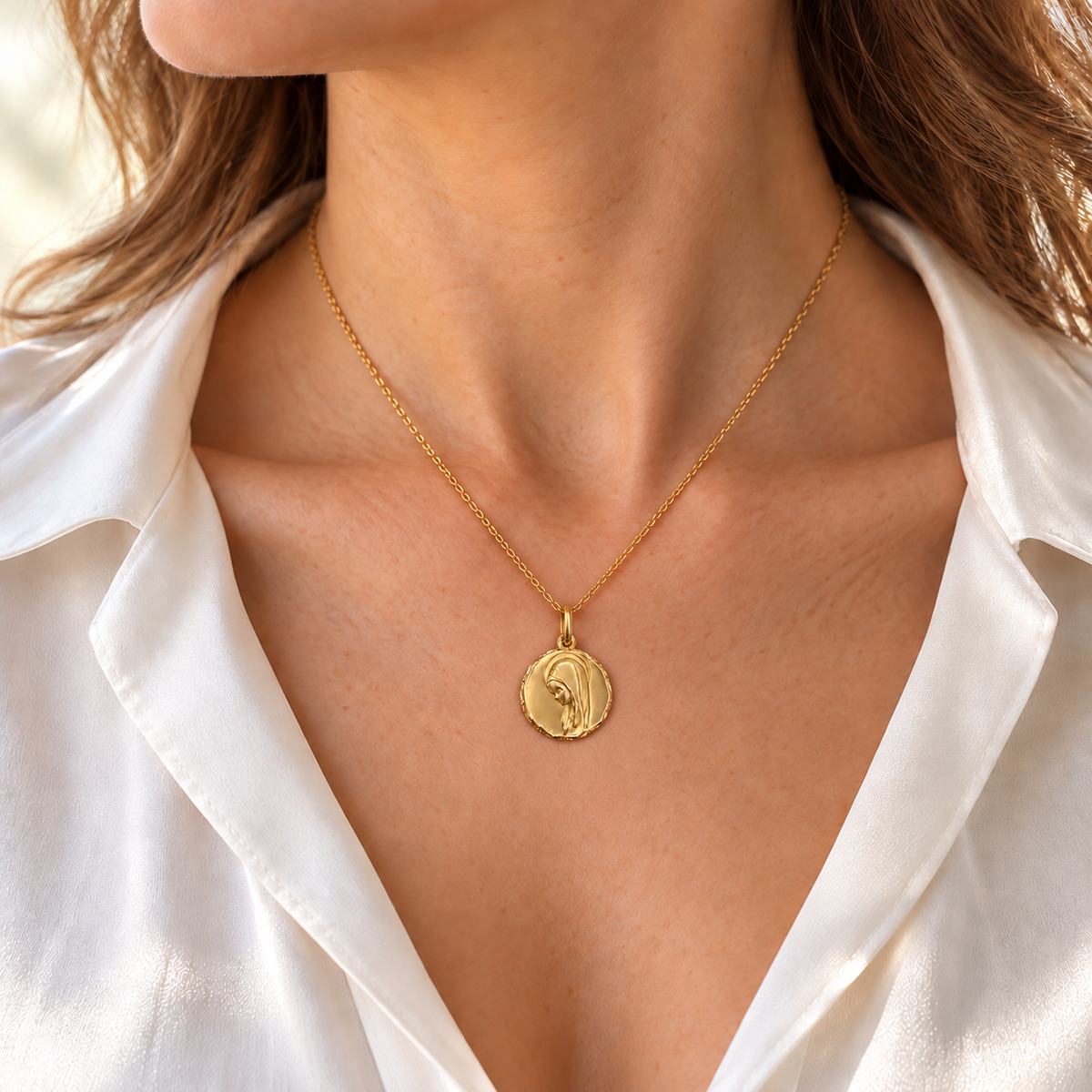 Médaille Or jaune Vierge St Marie