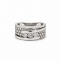 Bague Trilogie Or blanc - Pavage Diamants