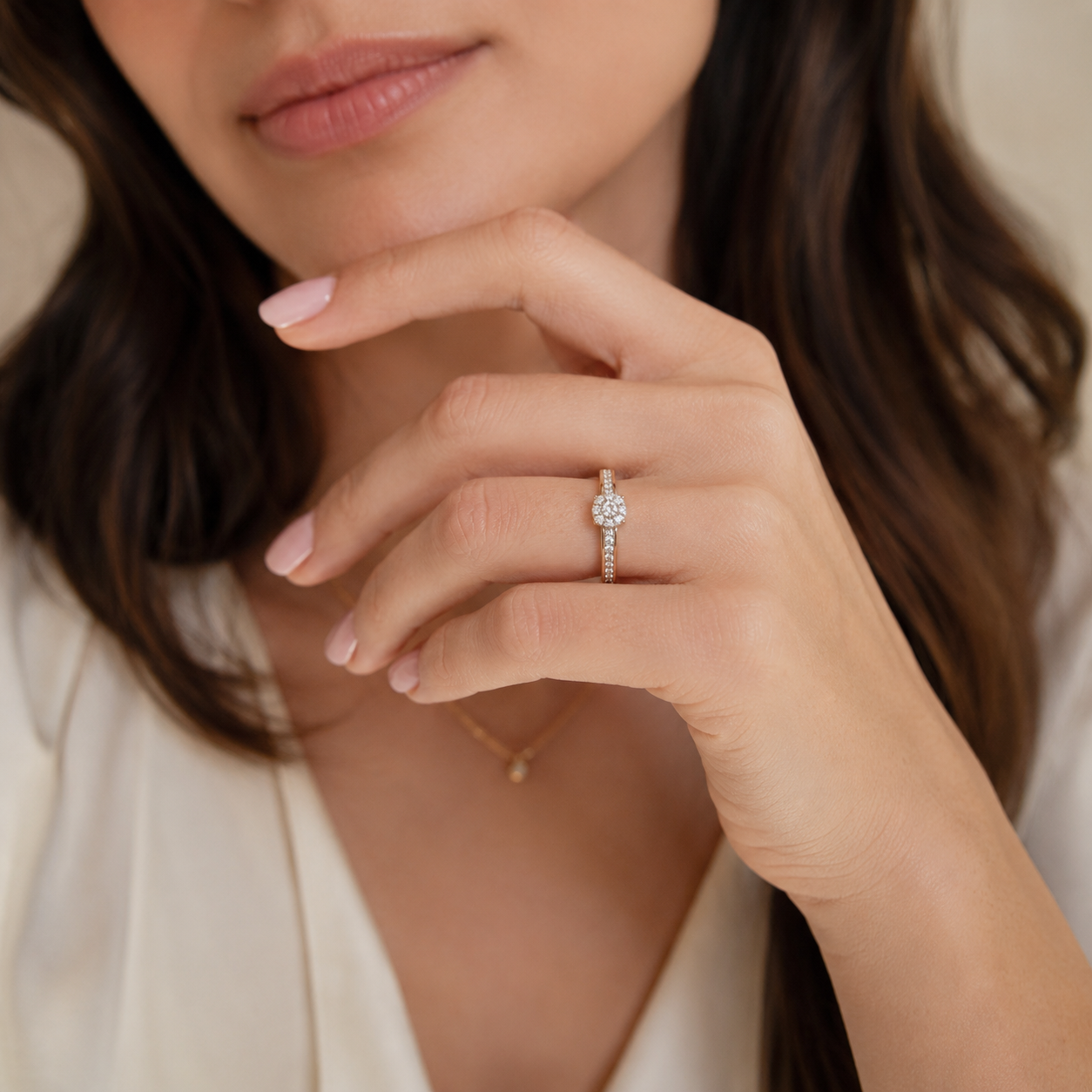 Bague Solitaire - Or jaune et Diamants