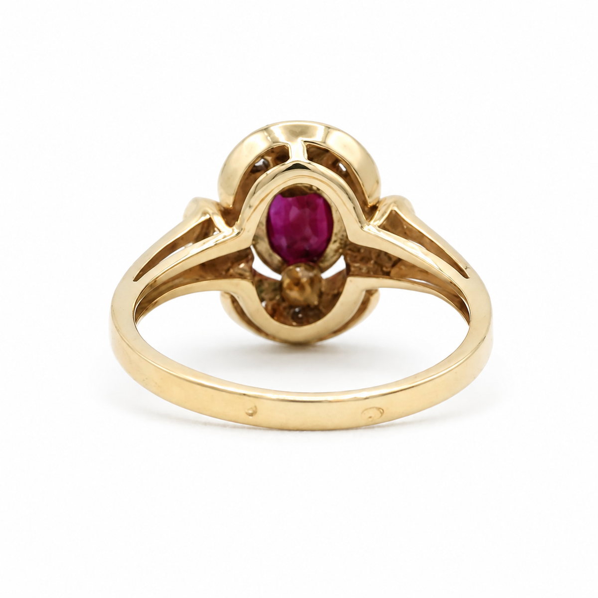 Bague Vintage - Or jaune Rubis et Diamants