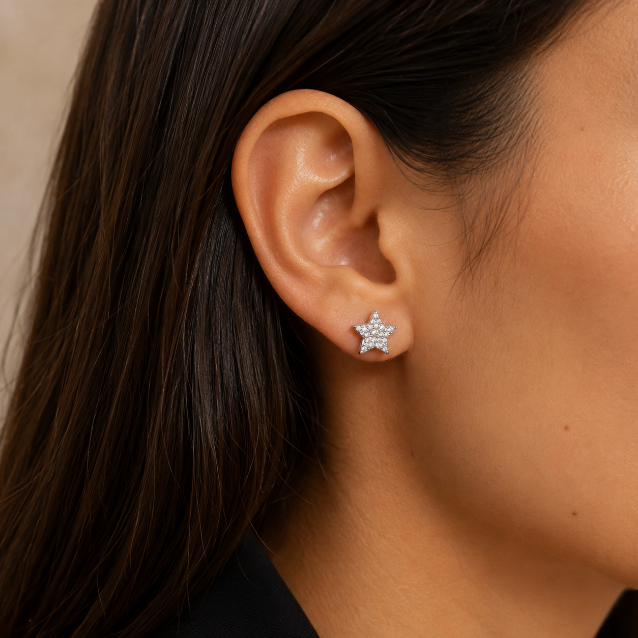Boucles d’oreilles Étoile - Or blanc et Diamants