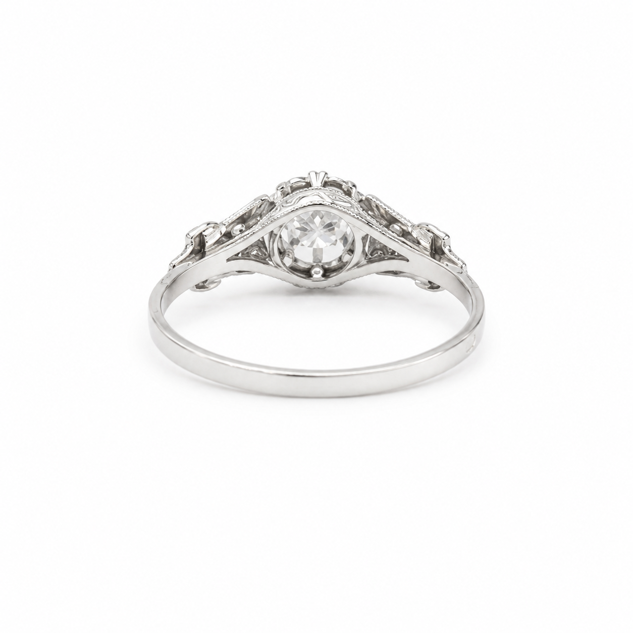 Art déco - Bague Or blanc - Diamants