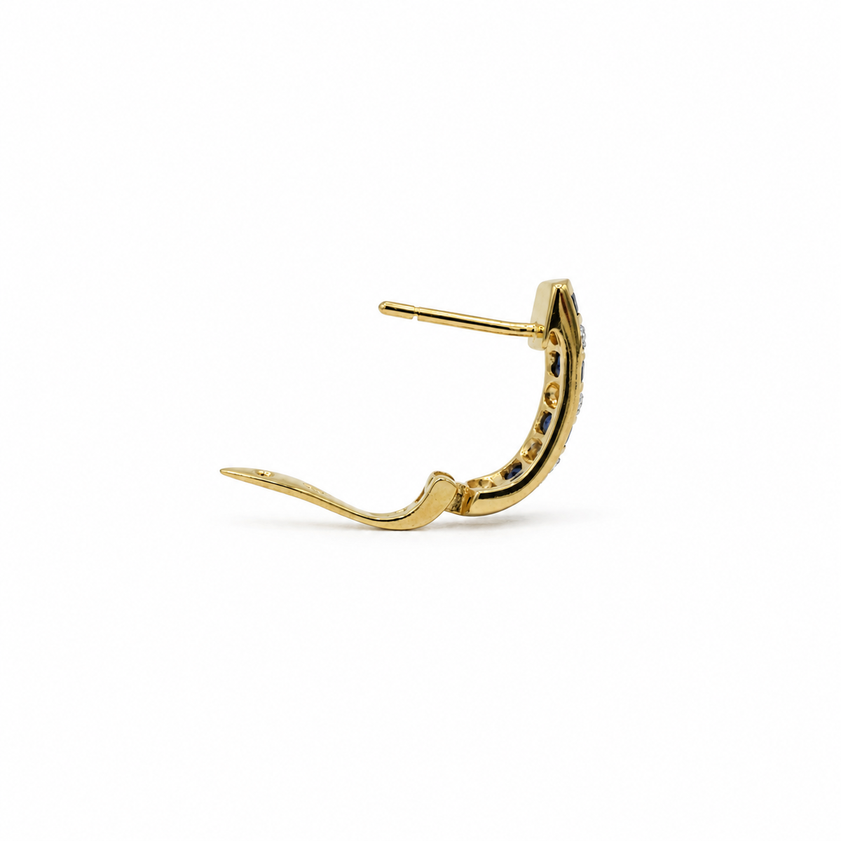 Boucles d’oreilles Or jaune Saphirs et Diamants