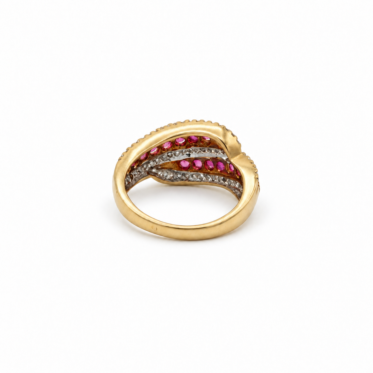 Bague Toi & Moi - Or jaune - Rubis et Diamants