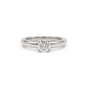 Solitaire Or blanc et diamant 0,60 carat