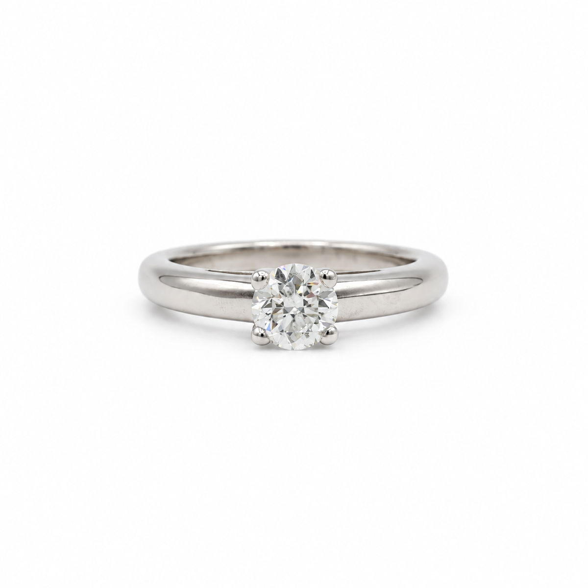 Solitaire Or blanc et diamant 0,60 carat