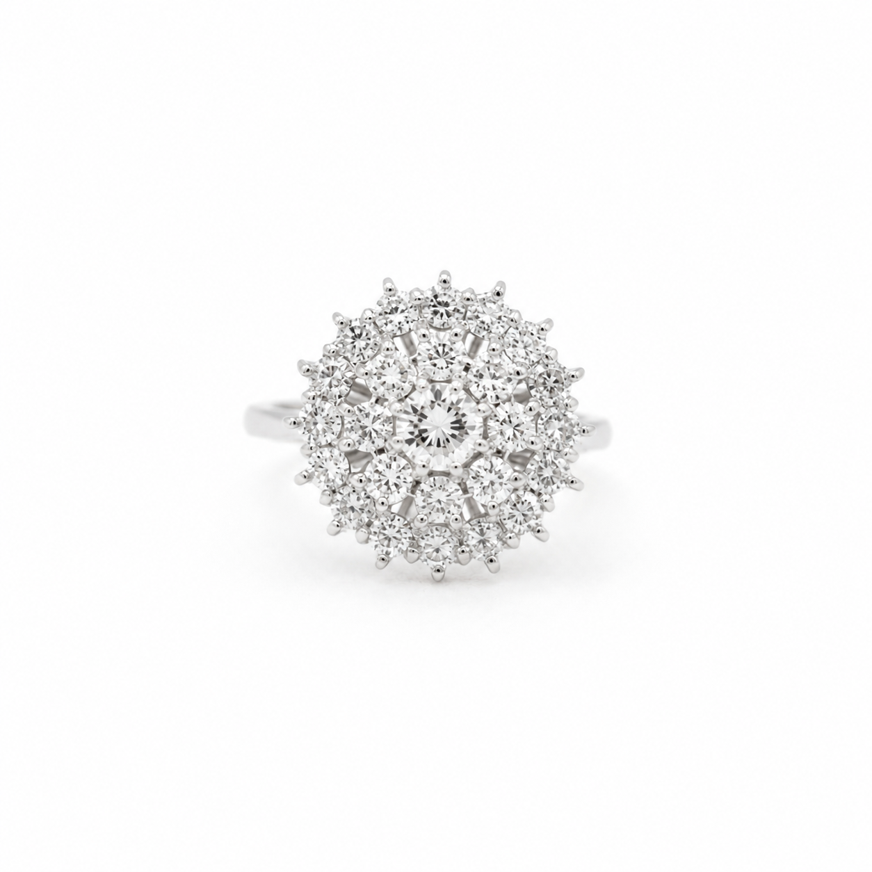 Bague Marguerite - Or blanc - Diamants 2,42 carats