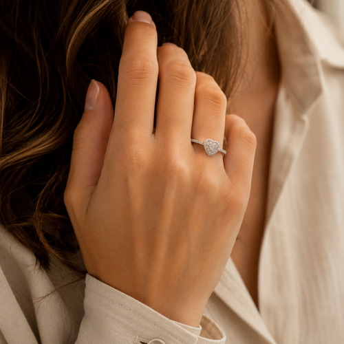 Bague Coeur - Or blanc et Diamants