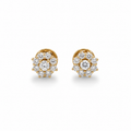 Boucles d’Oreilles Marguerite - Or jaune - Diamants