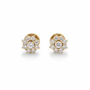 Boucles d’Oreilles Marguerite - Or jaune - Diamants