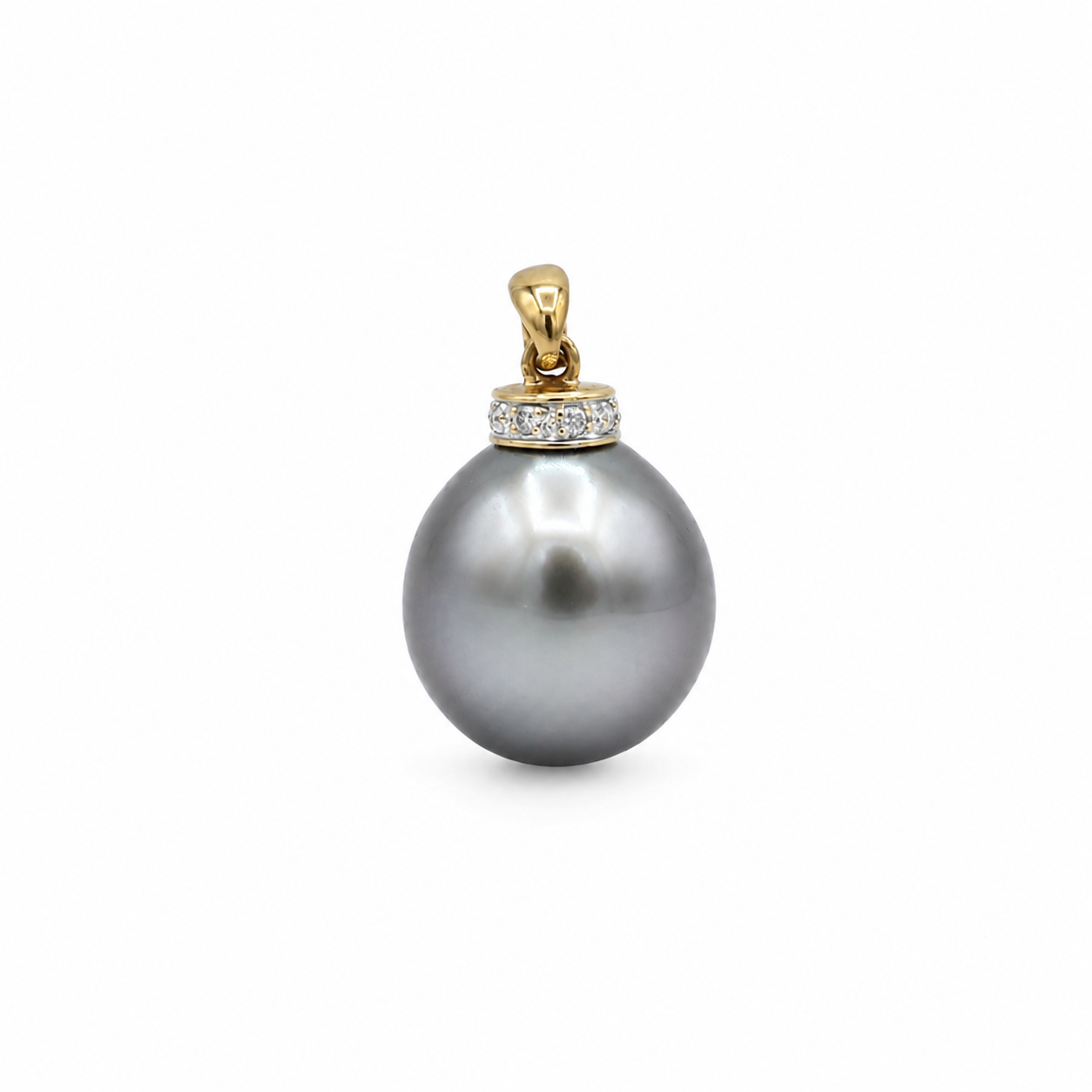 Pendentif Perle de Tahiti - Or jaune et Diamants