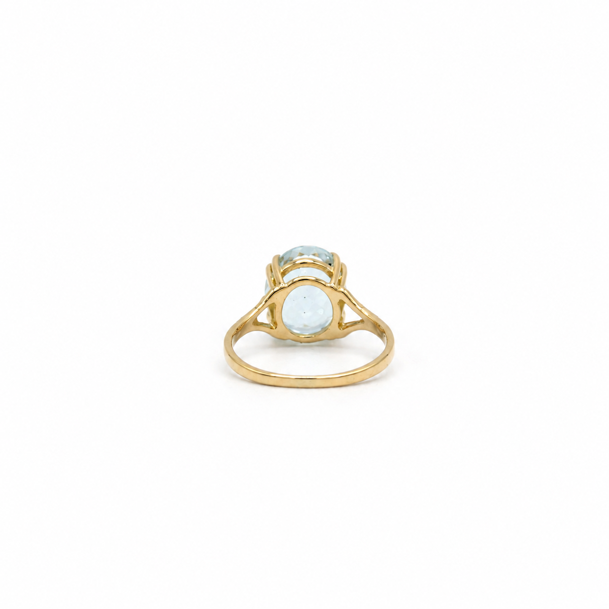 Bague Or jaune - Aiguë Marine