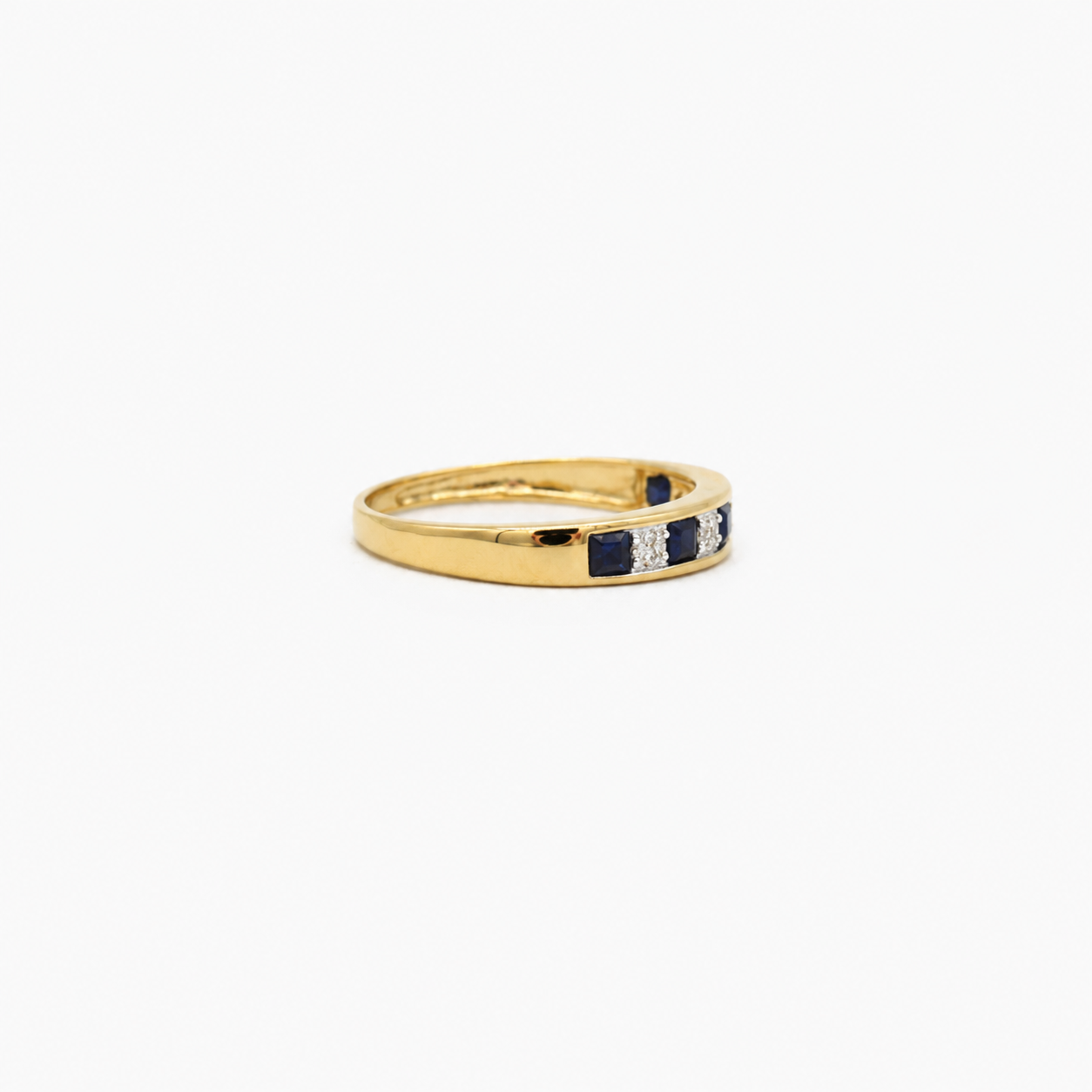 Bague Or jaune - Diamants et Saphirs
