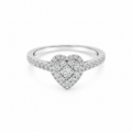 Bague Coeur - Or blanc et Diamants