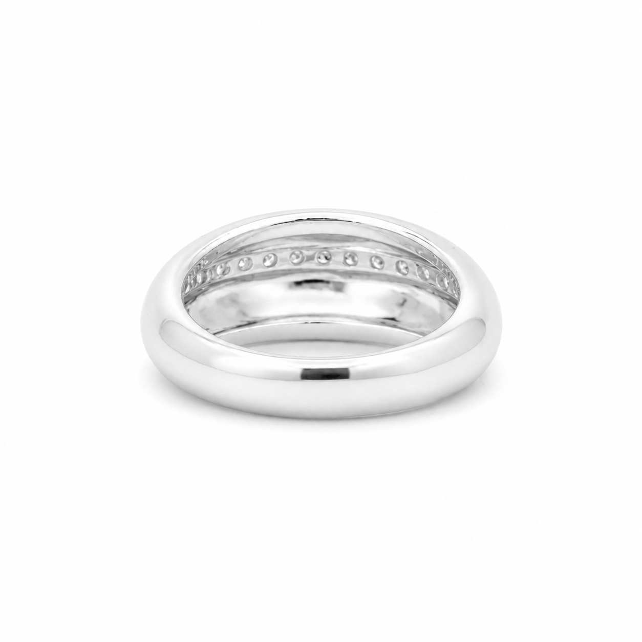 Bague Jonc - Or Blanc - Diamants